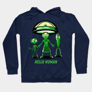 Hello Human, Friendly Aliens Hoodie